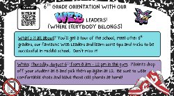 6th grade orientation information